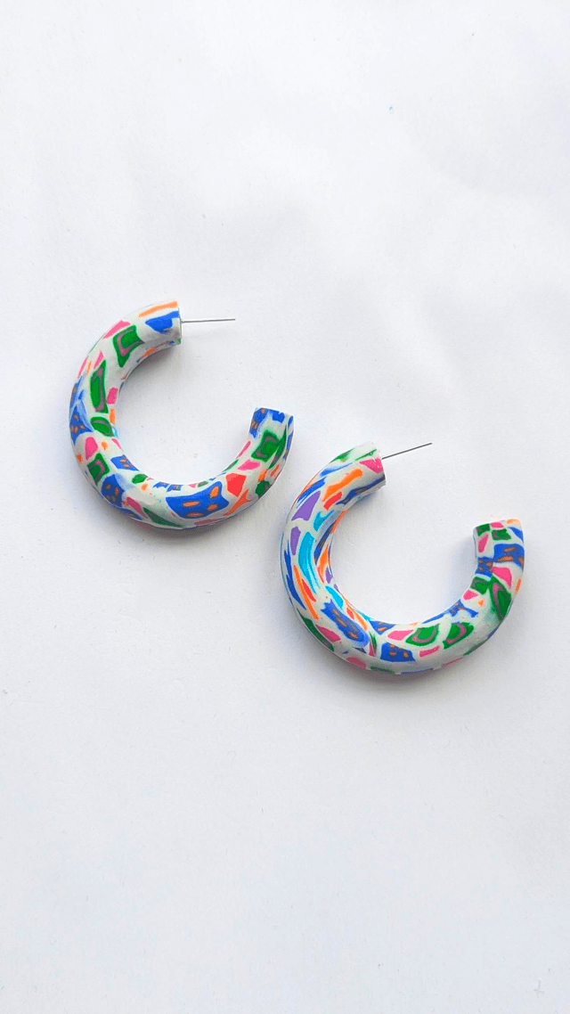 Large Mosaic Zero Waste Hoops