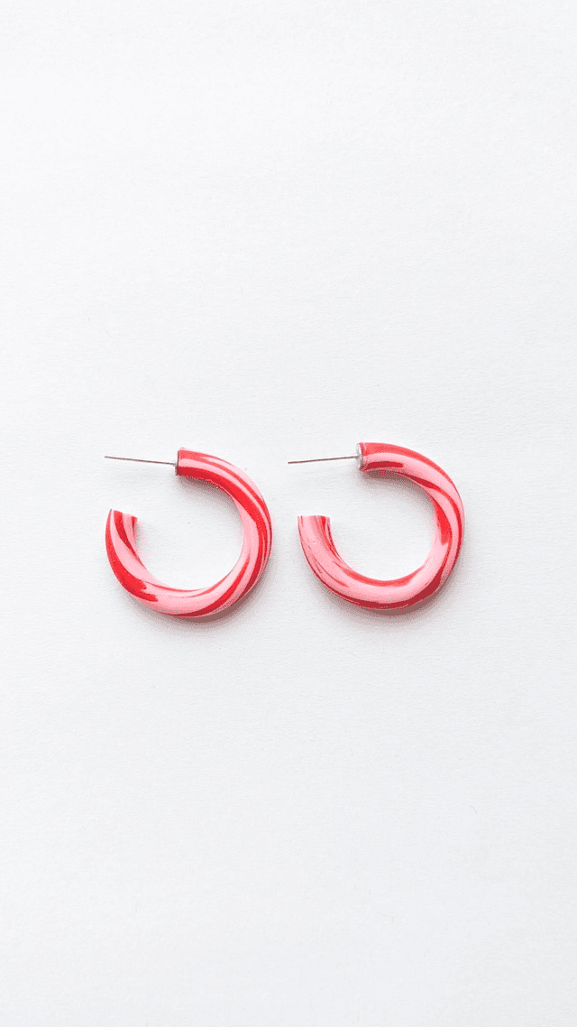 Mini Zero Waste Hoops in Pink/Red 