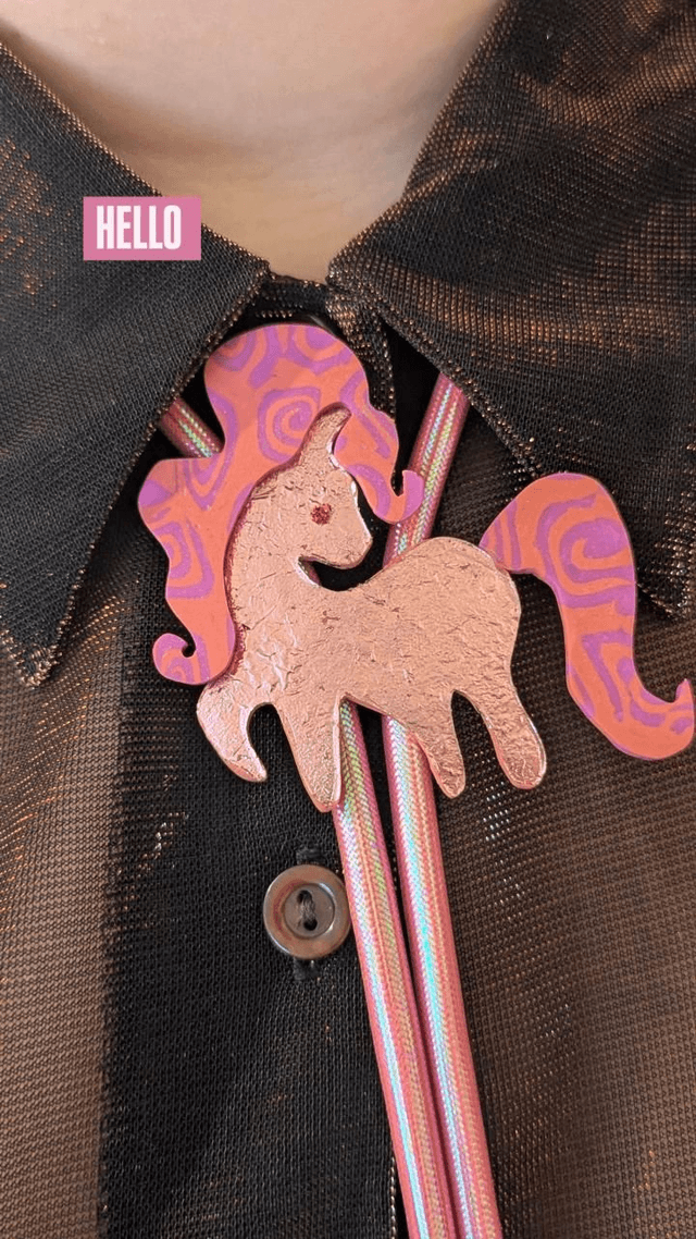 Pink Pony Bolo Tie 